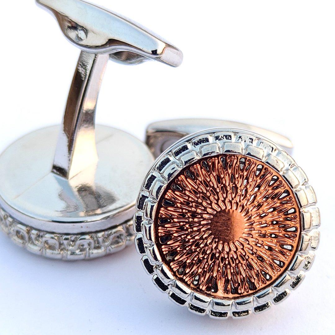 Matalic Brown Seulpture Eye Metal cufflinks with artistic Color